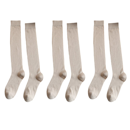 Anna-Kaci Women's 3-Pack Knee-High Ribbed Socks with Soft Stretch Knit Fabric and Lightweight Everyday Comfort