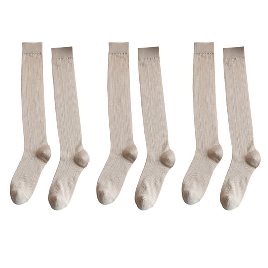 Anna-Kaci Women's 3-Pack Knee-High Ribbed Socks with Soft Stretch Knit Fabric and Lightweight Everyday Comfort