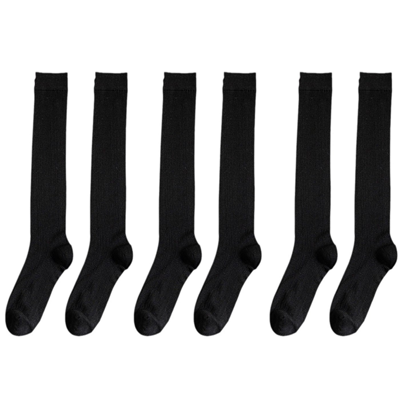 Anna-Kaci Women's 3-Pack Knee-High Ribbed Socks with Soft Stretch Knit Fabric and Lightweight Everyday Comfort