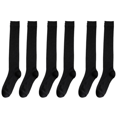 Anna-Kaci Women's 3-Pack Knee-High Ribbed Socks with Soft Stretch Knit Fabric and Lightweight Everyday Comfort
