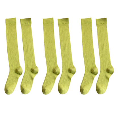 Anna-Kaci Women's 3-Pack Knee-High Ribbed Socks with Soft Stretch Knit Fabric and Lightweight Everyday Comfort