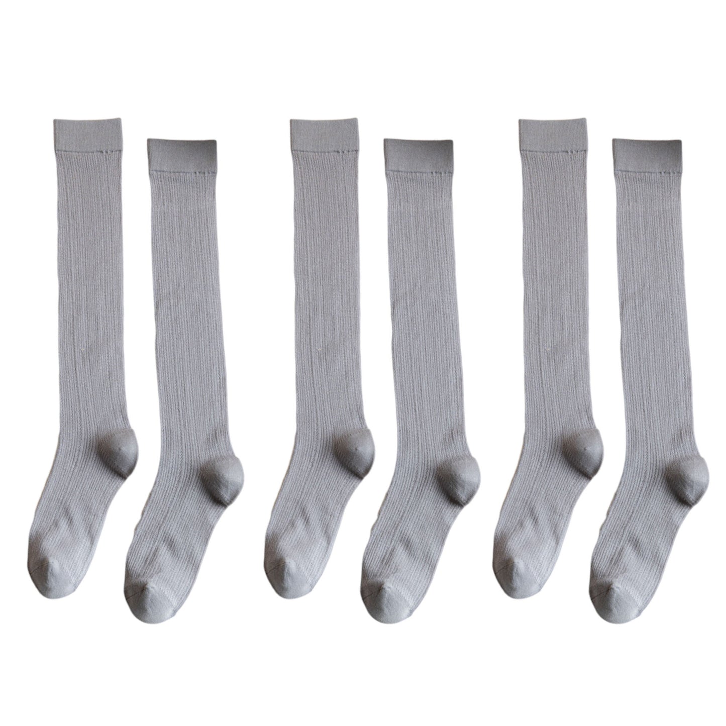 Anna-Kaci Women's 3-Pack Knee-High Ribbed Socks with Soft Stretch Knit Fabric and Lightweight Everyday Comfort
