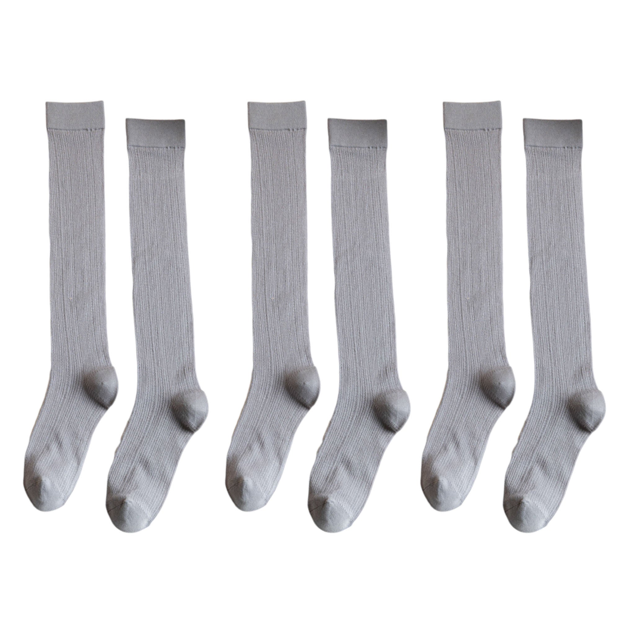 Anna-Kaci Women's 3-Pack Knee-High Ribbed Socks with Soft Stretch Knit Fabric and Lightweight Everyday Comfort