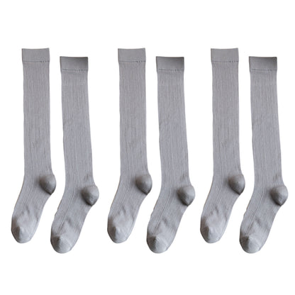 Anna-Kaci Women's 3-Pack Knee-High Ribbed Socks with Soft Stretch Knit Fabric and Lightweight Everyday Comfort