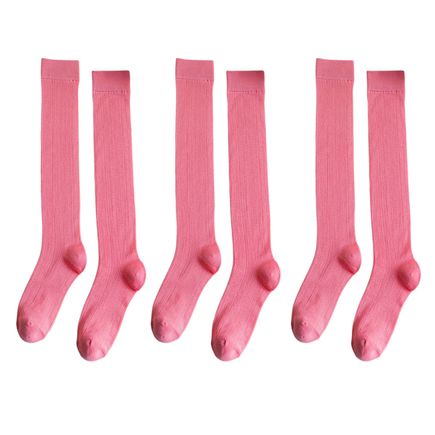 Anna-Kaci Women's 3-Pack Knee-High Ribbed Socks with Soft Stretch Knit Fabric and Lightweight Everyday Comfort