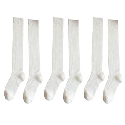 Anna-Kaci Women's 3-Pack Knee-High Ribbed Socks with Soft Stretch Knit Fabric and Lightweight Everyday Comfort