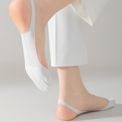Anna-Kaci Women's 4 Pairs Women's Ballet-Inspired No Show Liner Socks Low Cut Invisible Design with Criss-Cross Elastic Straps and Non-Slip Silicone Heel