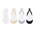 Anna-Kaci Women's 4 Pairs Women's Ballet-Inspired No Show Liner Socks Low Cut Invisible Design with Criss-Cross Elastic Straps and Non-Slip Silicone Heel
