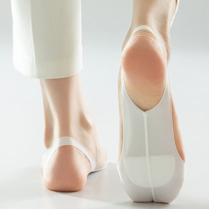 Anna-Kaci Women's 4 Pairs Women's Ballet-Inspired No Show Liner Socks Low Cut Invisible Design with Criss-Cross Elastic Straps and Non-Slip Silicone Heel