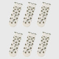 Anna-Kaci Women's Sheer Floral Patterned Ankle Socks with Ruffle Cuff 6pk