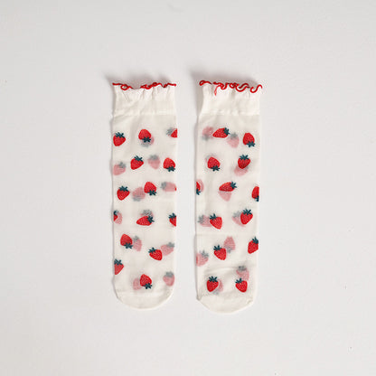 Anna-Kaci Women's Sheer Floral Patterned Ankle Socks with Ruffle Cuff 6pk