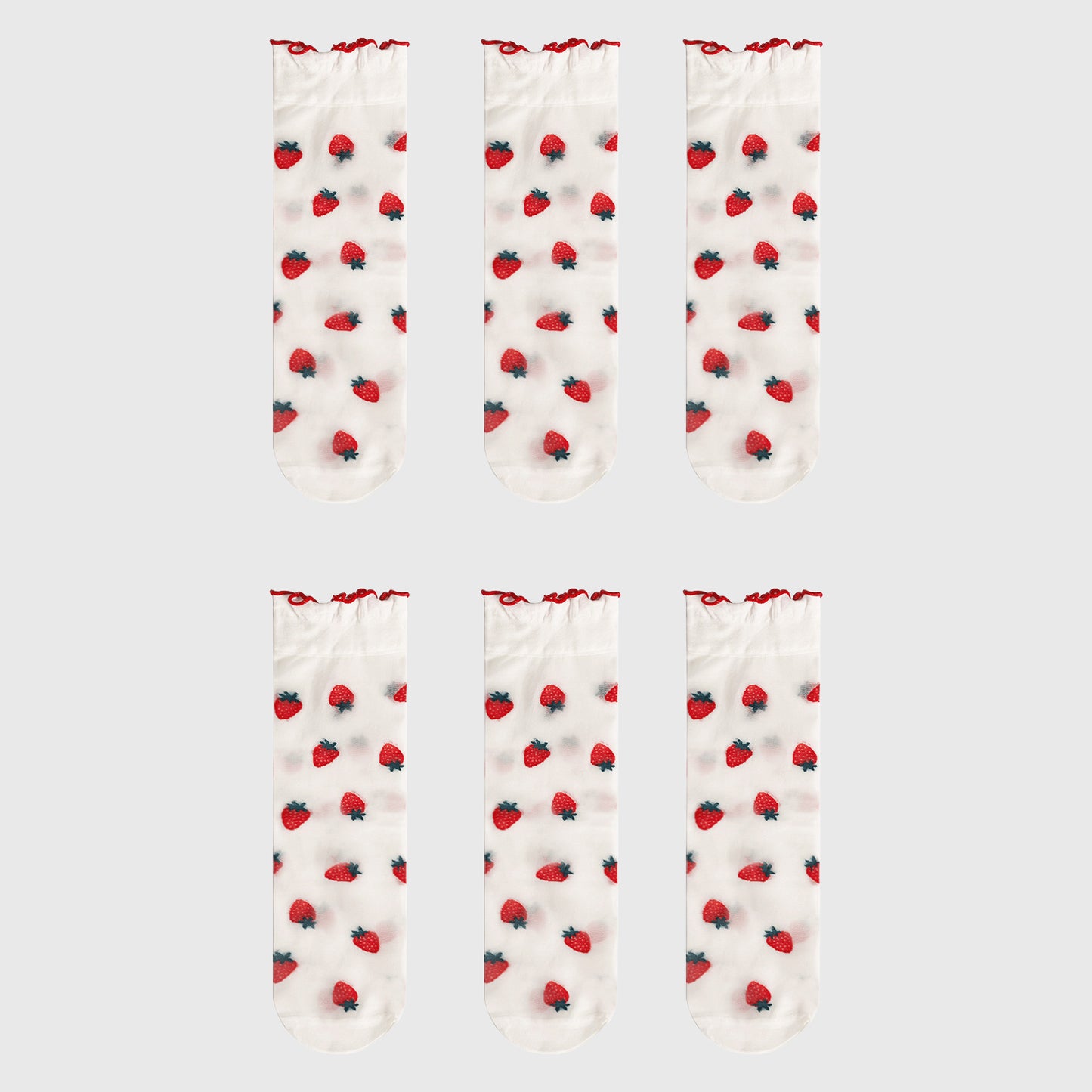 Anna-Kaci Women's Sheer Floral Patterned Ankle Socks with Ruffle Cuff 6pk