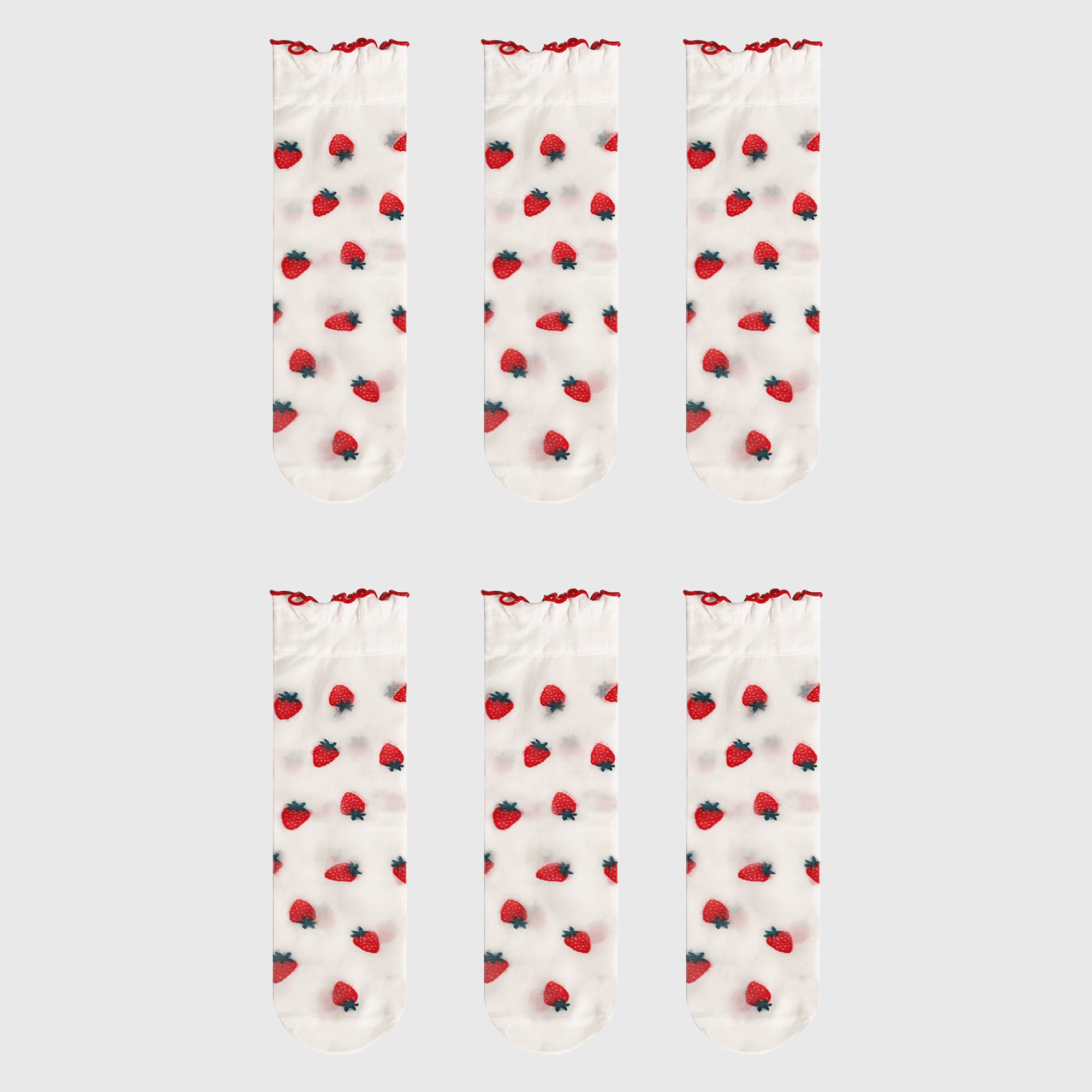 Anna-Kaci Women's Sheer Floral Patterned Ankle Socks with Ruffle Cuff 6pk