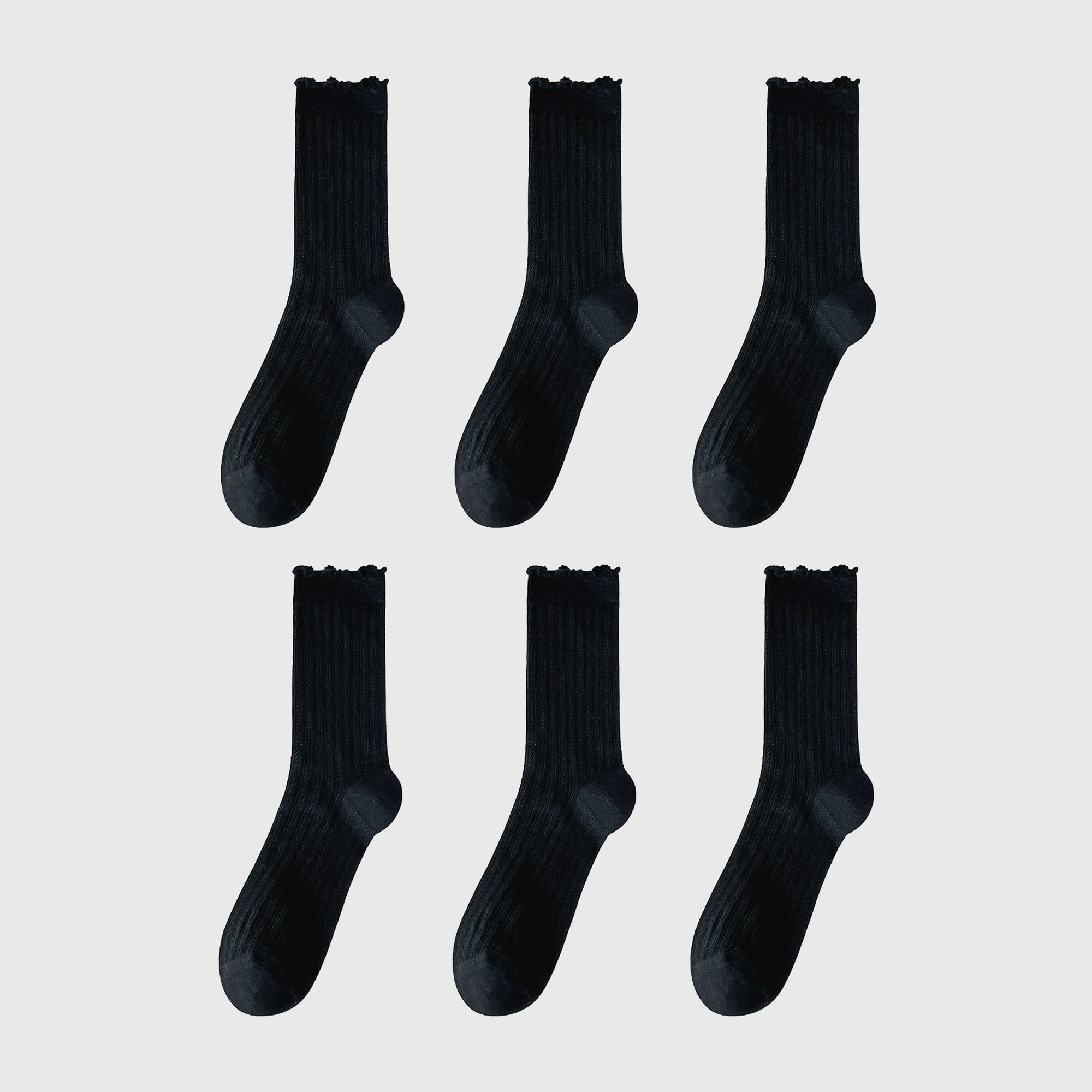 Anna-Kaci Sheer Ruffle-Trimmed Ankle Socks 6pk