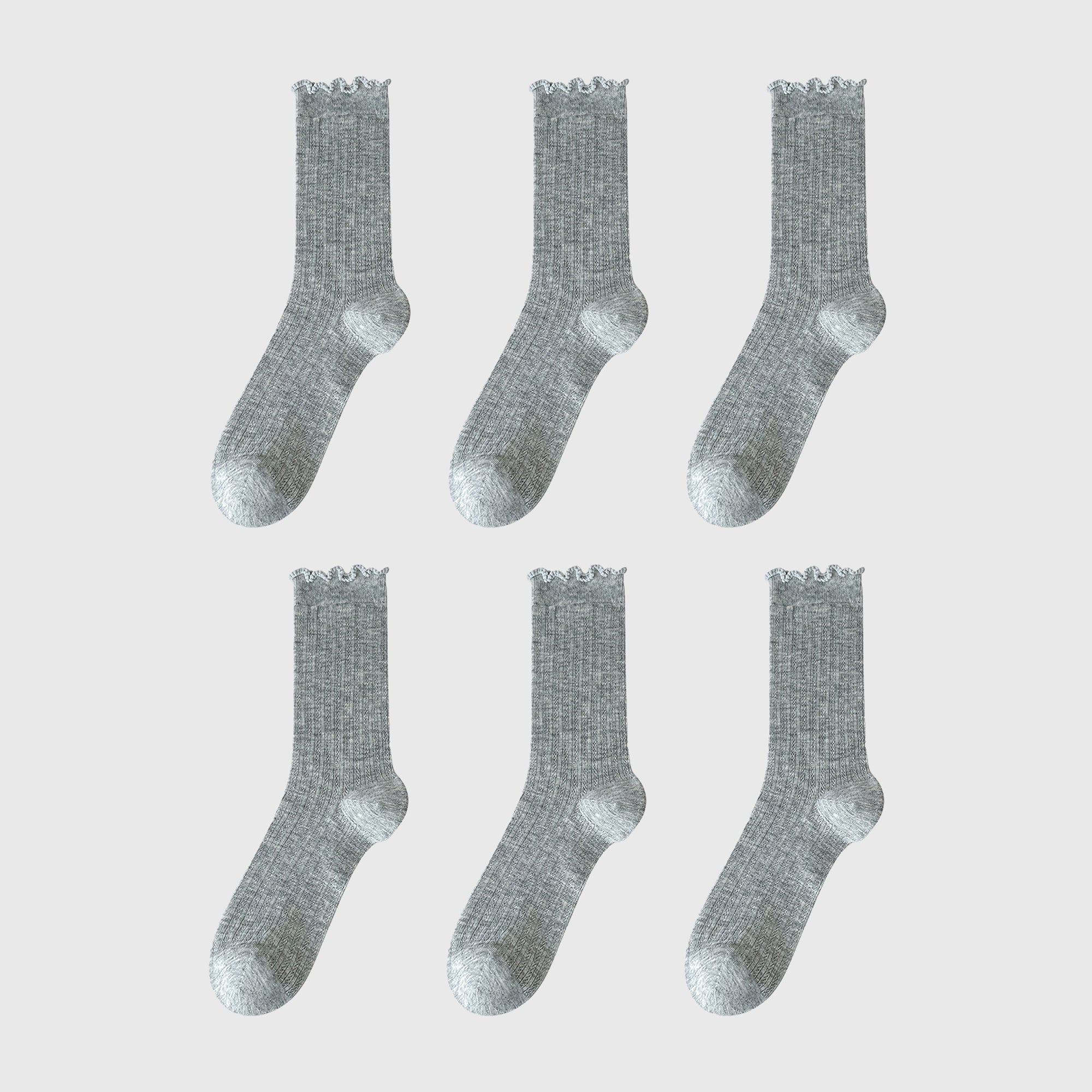 Anna-Kaci Sheer Ruffle-Trimmed Ankle Socks 6pk