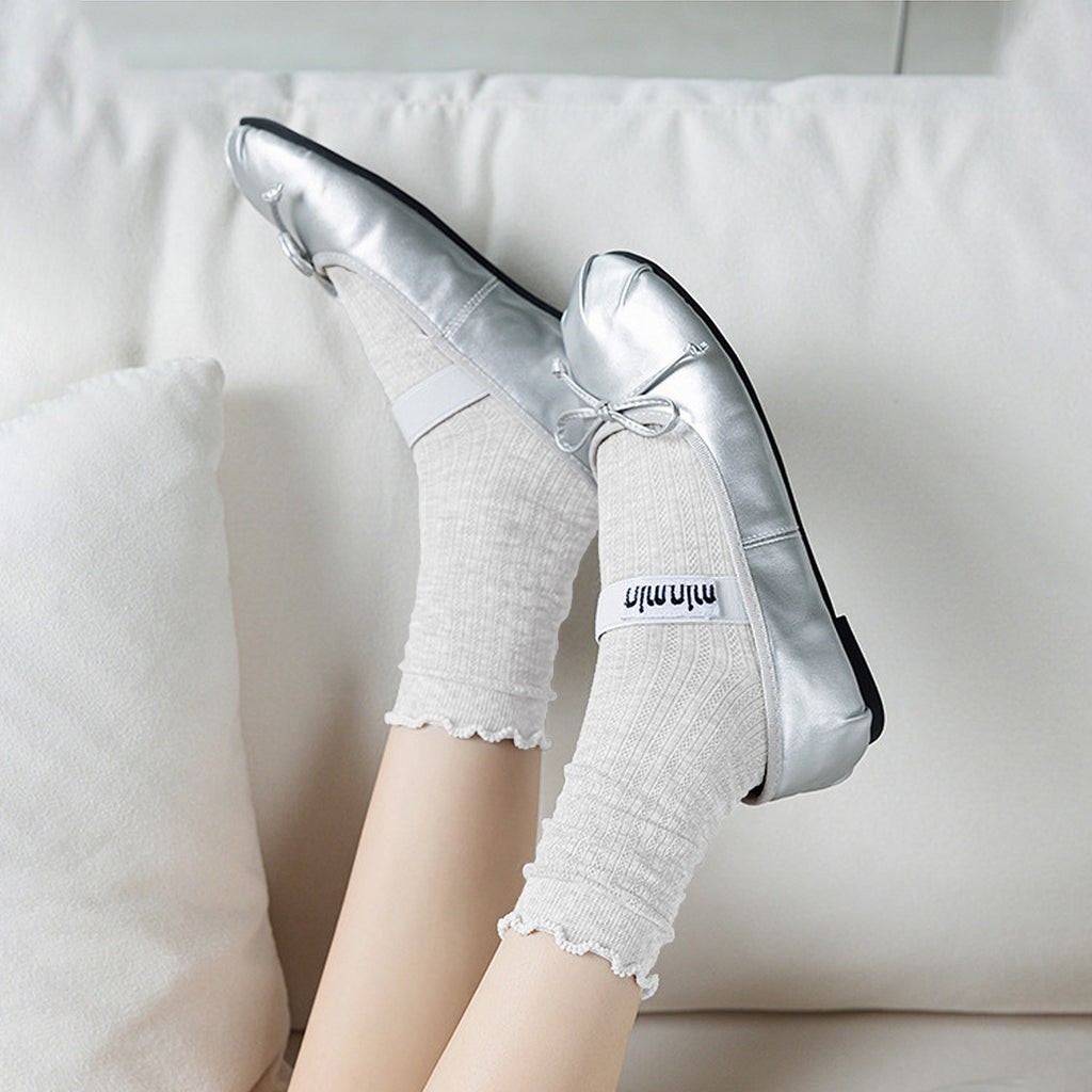 Anna-Kaci Sheer Ruffle-Trimmed Ankle Socks 6pk