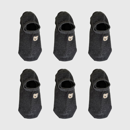 Anna-Kaci Women's 6pk Cute Bear Embroidered No-Show Socks