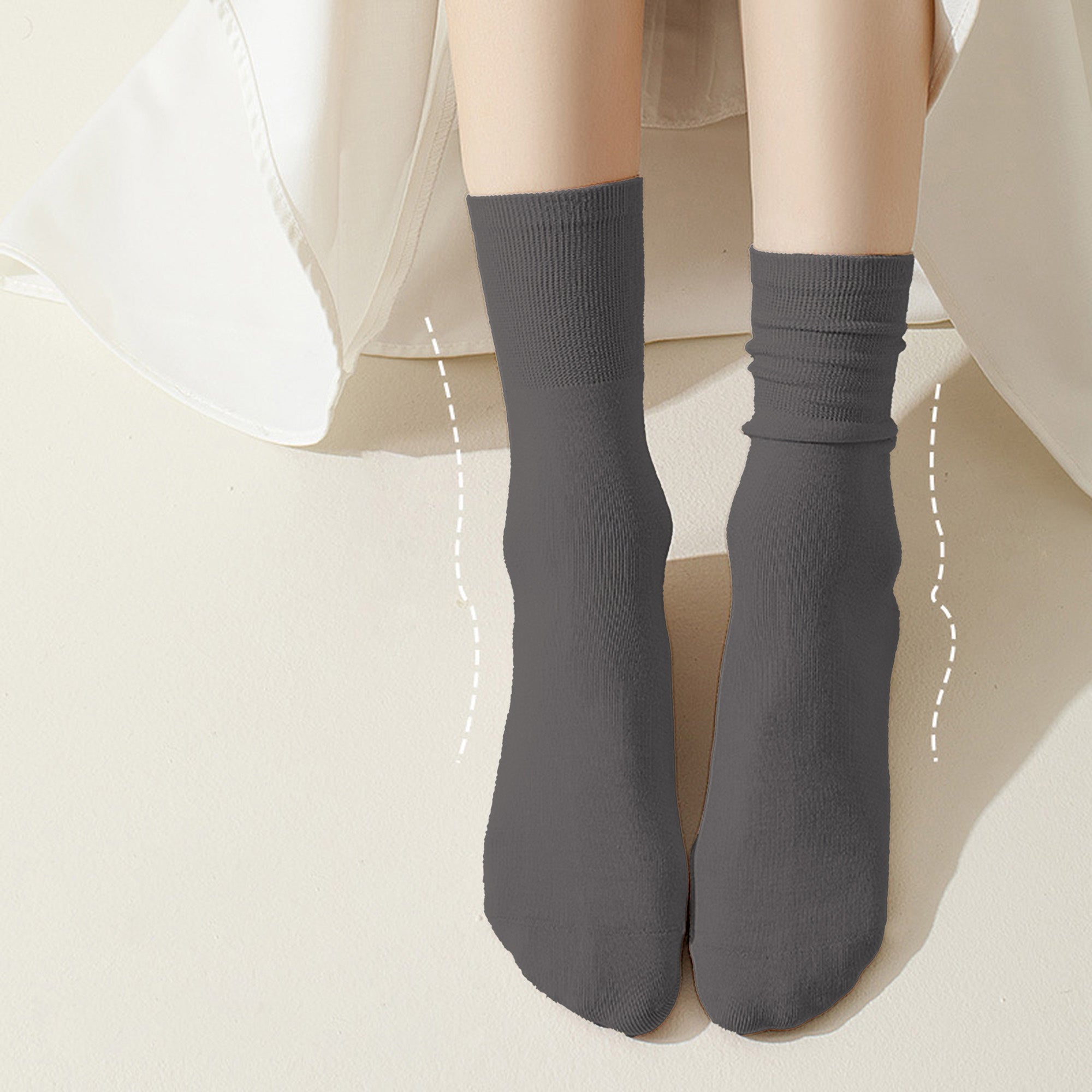 Anna-Kaci Women's Soft White Slouchy Ankle Socks 6pk