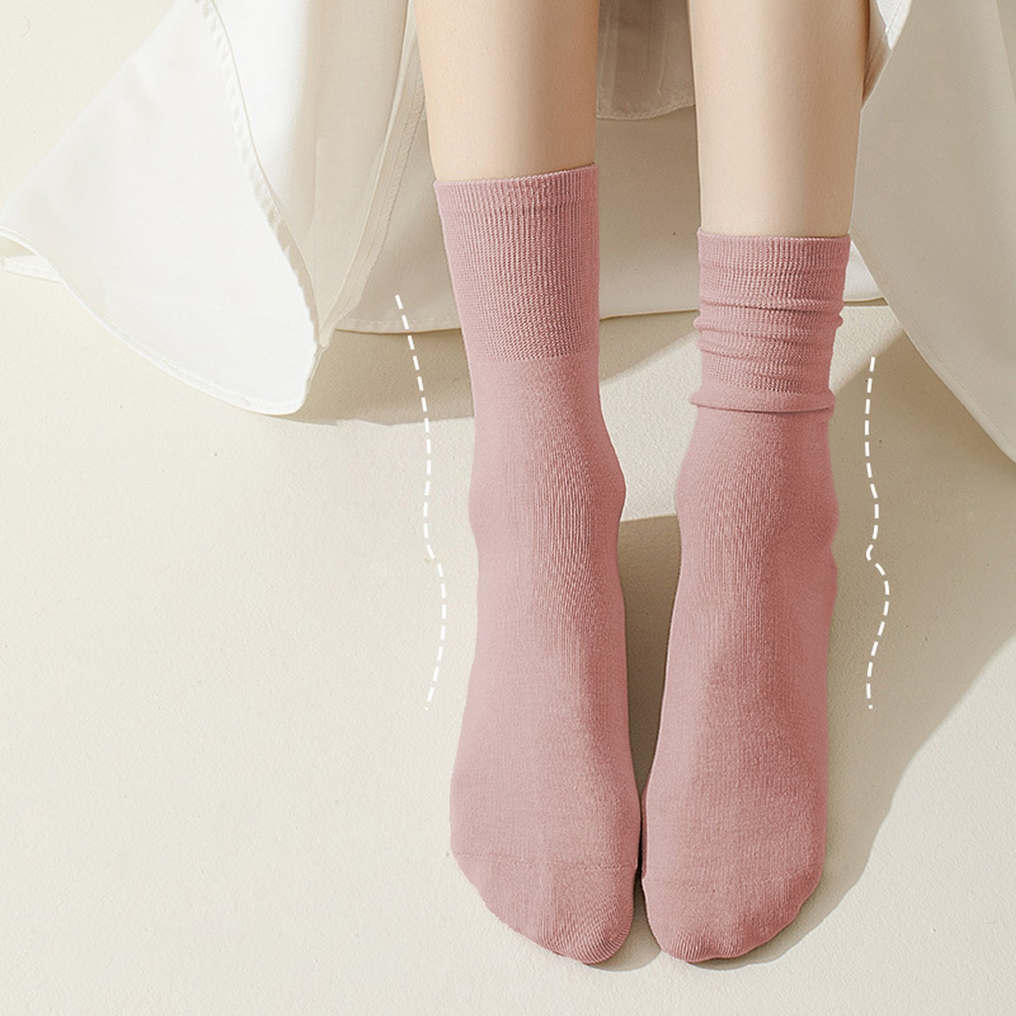 Anna-Kaci Women's Soft White Slouchy Ankle Socks 6pk