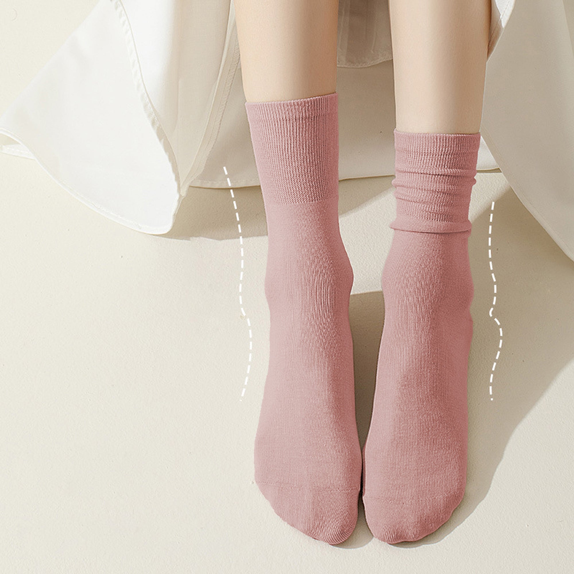 Anna-Kaci Women's Soft White Slouchy Ankle Socks 6pk