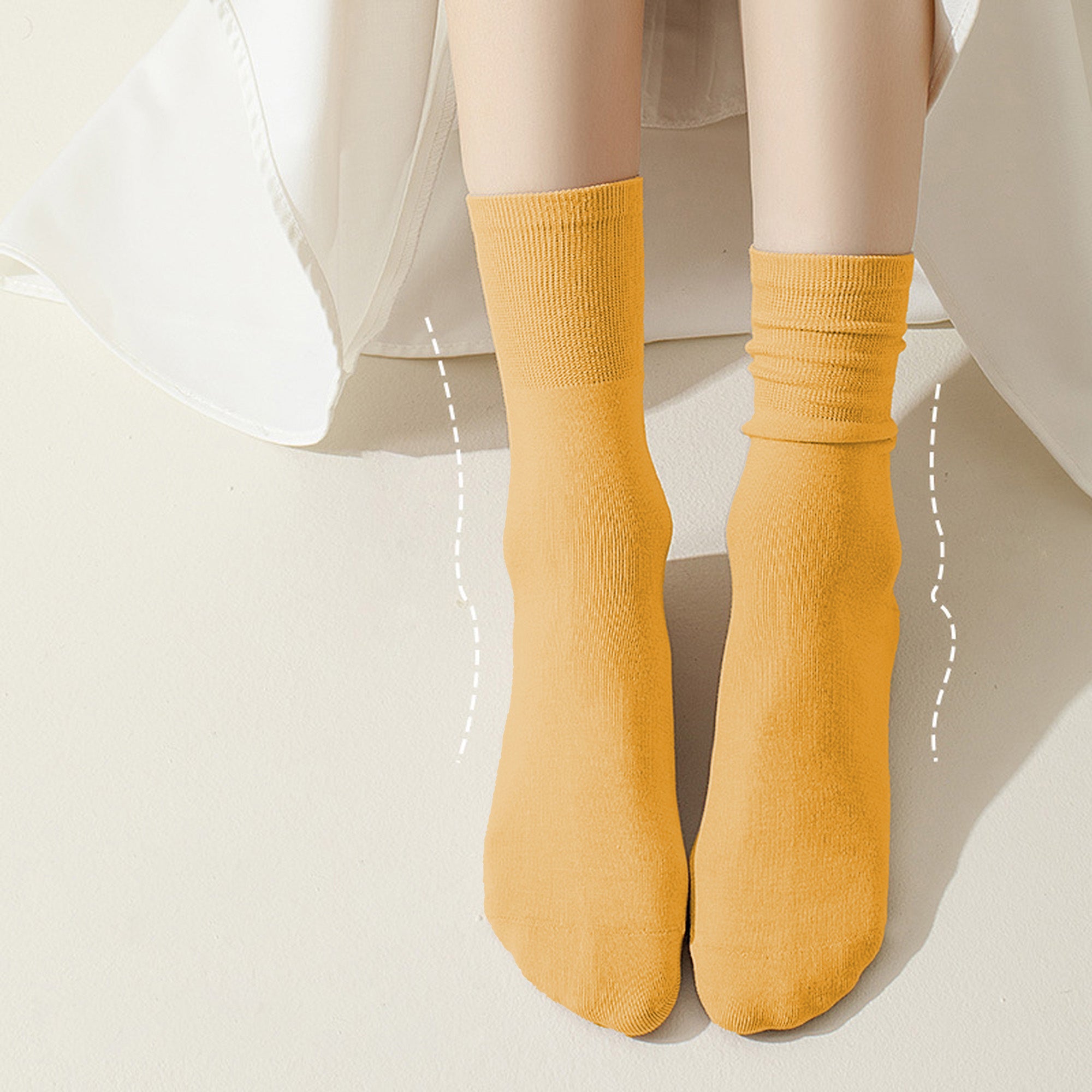 Anna-Kaci Women's Soft White Slouchy Ankle Socks 6pk