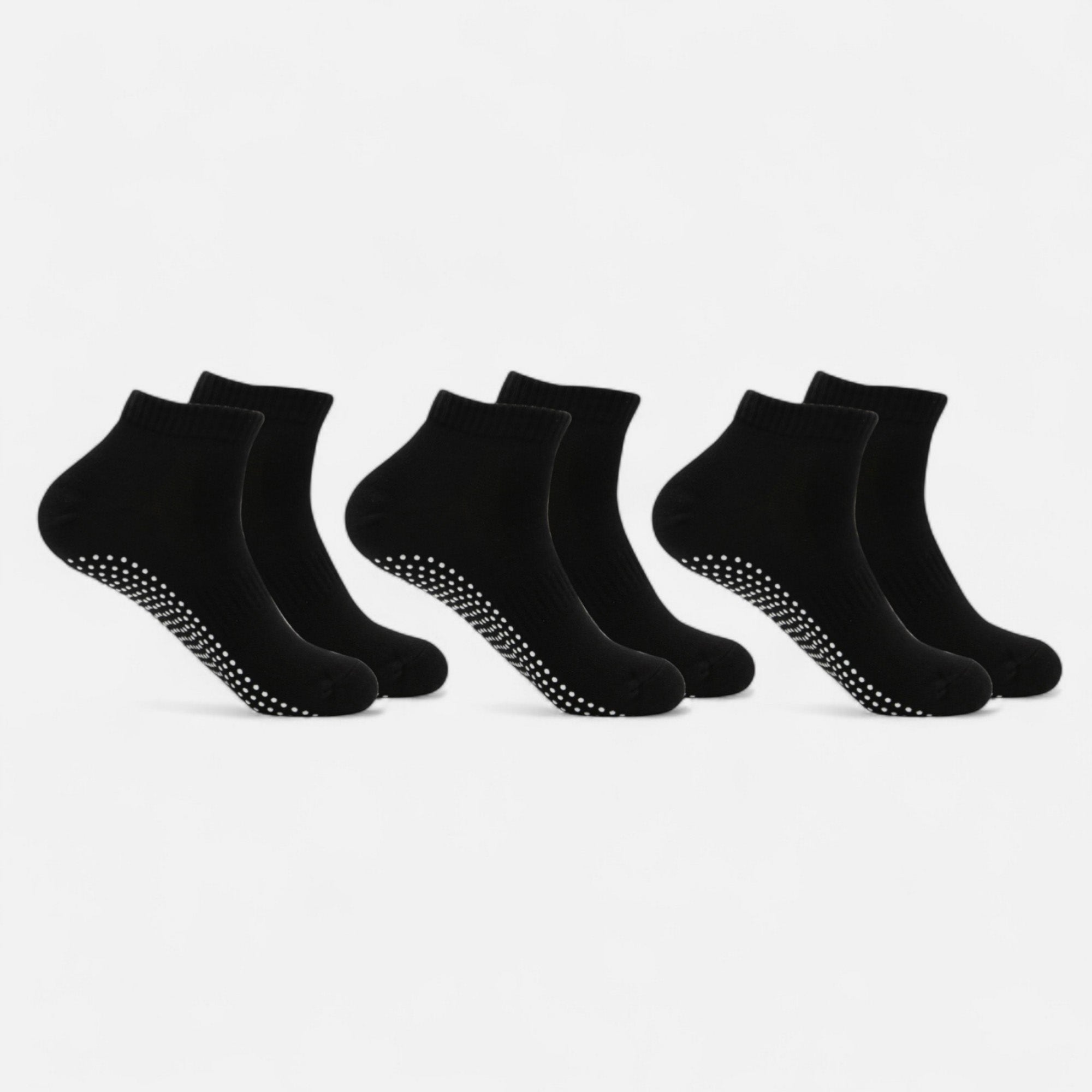 Anna-Kaci Women's Ankle Grip Socks 3-Pack with Textured Soles and Cushioned Knit Design for Indoor Stability
