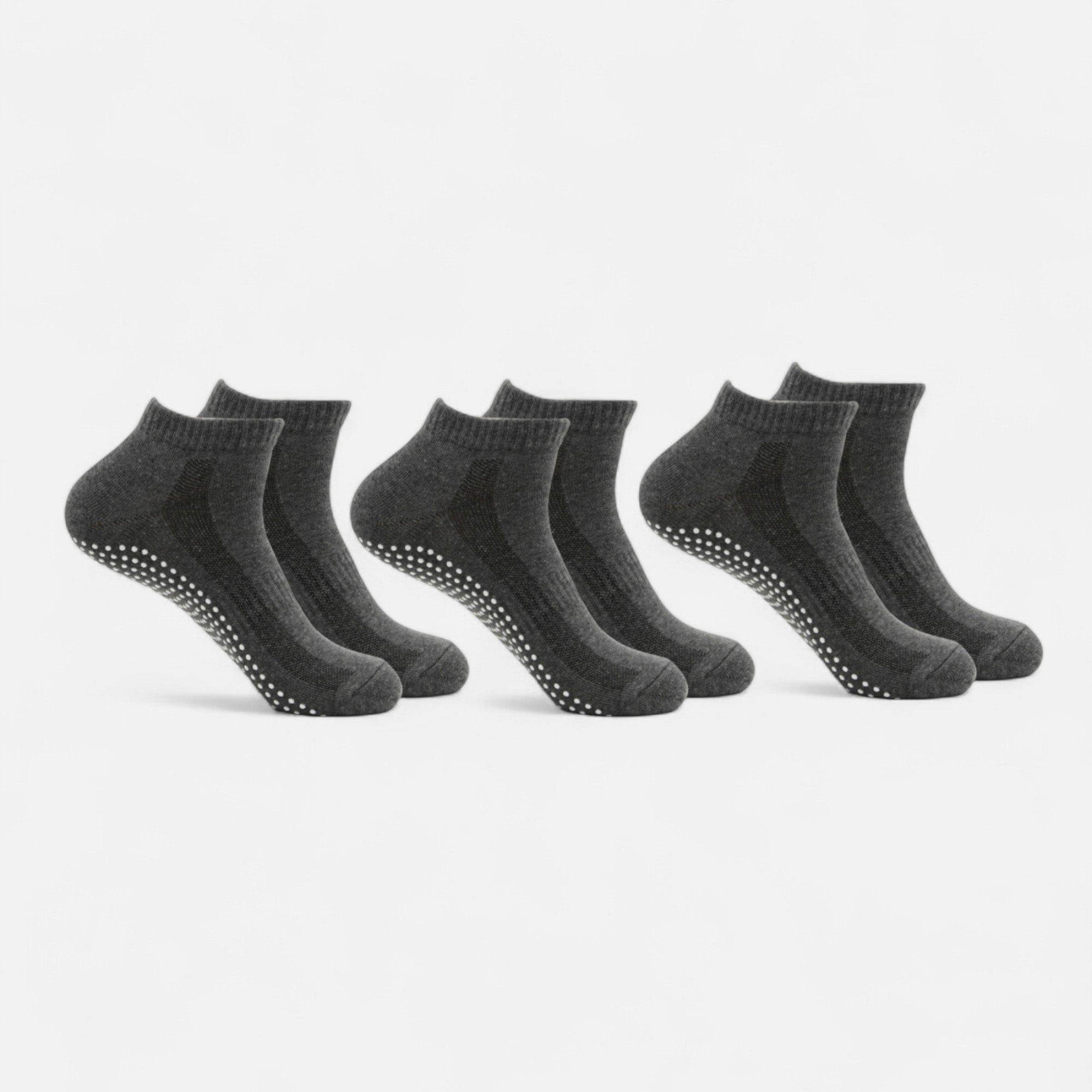 Anna-Kaci Women's Ankle Grip Socks 3-Pack with Textured Soles and Cushioned Knit Design for Indoor Stability