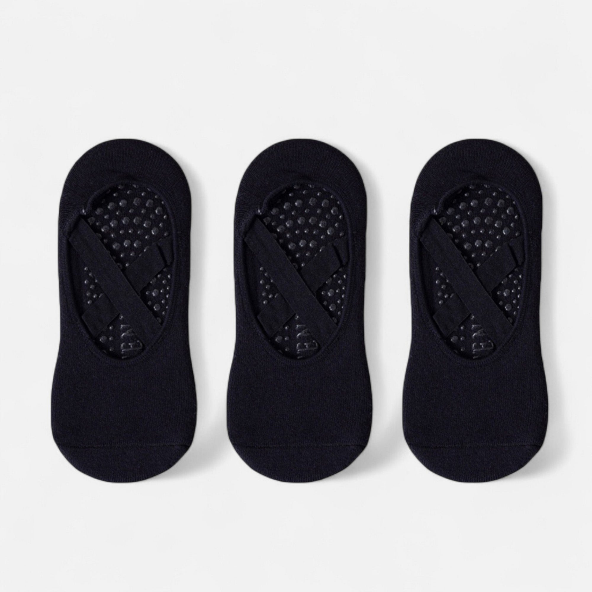 Anna-Kaci Women's 3-Pack Ballet Style Grip Socks with Crisscross Elastic and Non-Slip Soles for Barre Pilates Yoga
