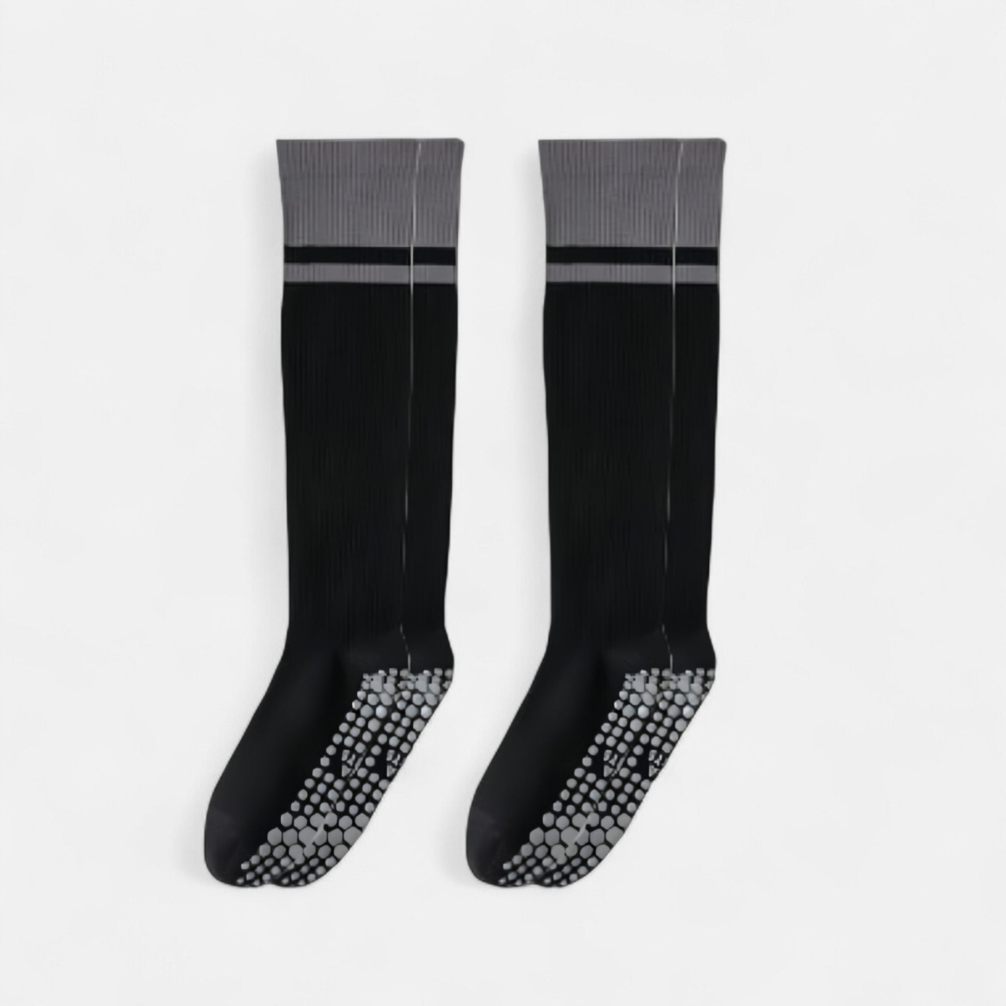 Anna-Kaci Women's 2-Pack Knee High Grip Socks with Ribbed Texture and Anti-Slip Soles for Studio Workouts