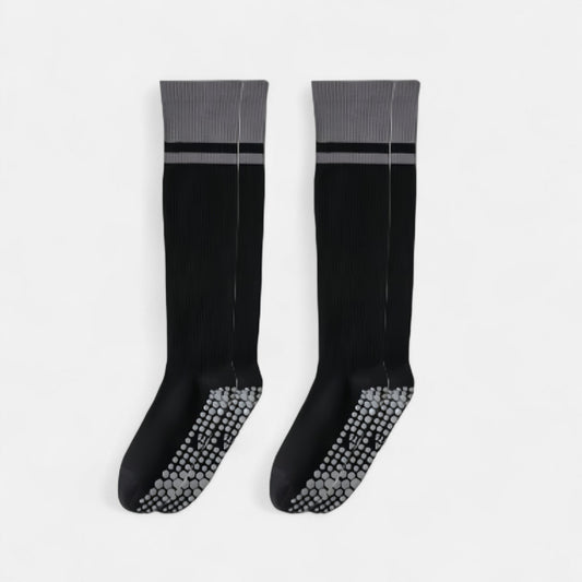 Anna-Kaci Women's 2-Pack Knee High Grip Socks with Ribbed Texture and Anti-Slip Soles for Studio Workouts