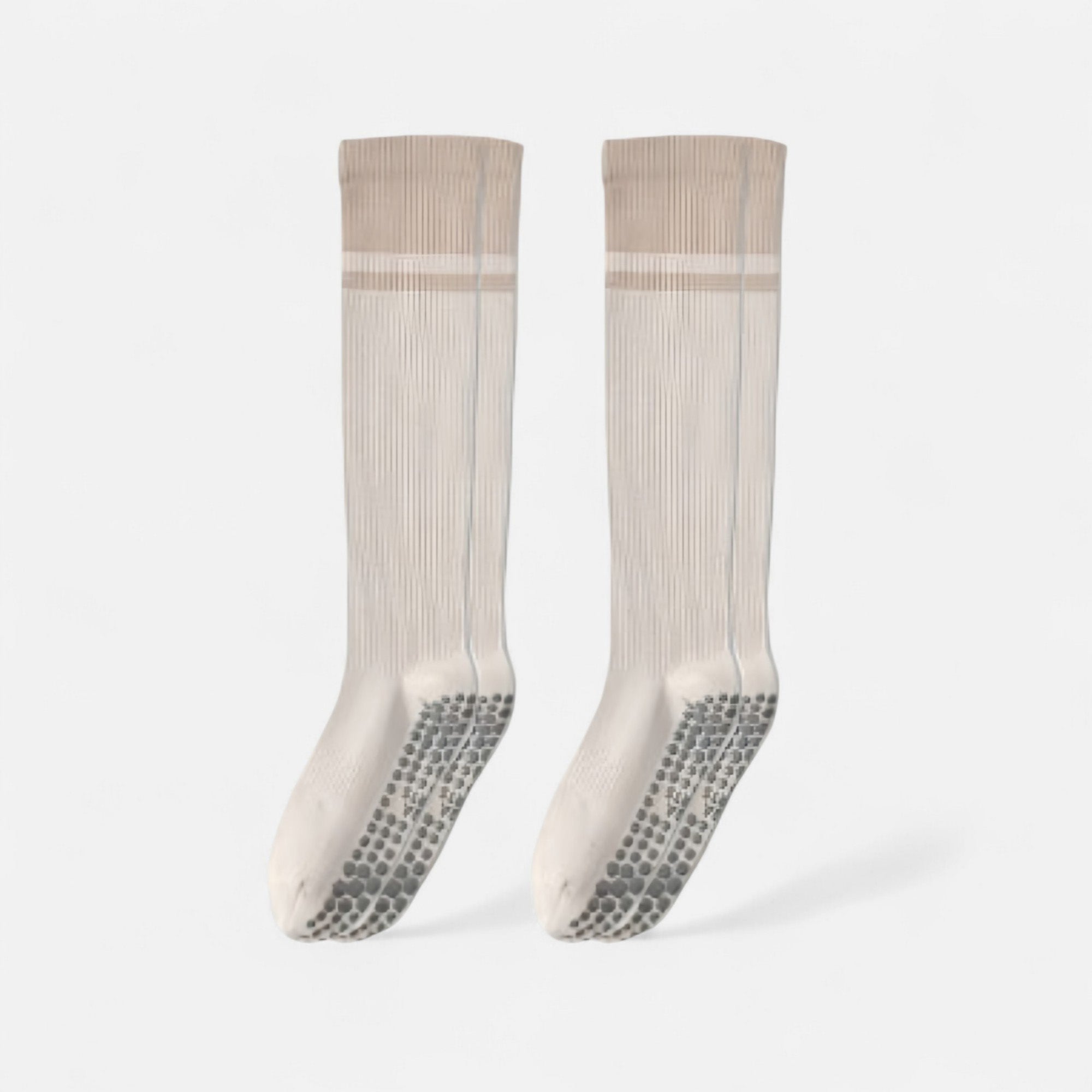 Anna-Kaci Women's 2-Pack Knee High Grip Socks with Ribbed Texture and Anti-Slip Soles for Studio Workouts