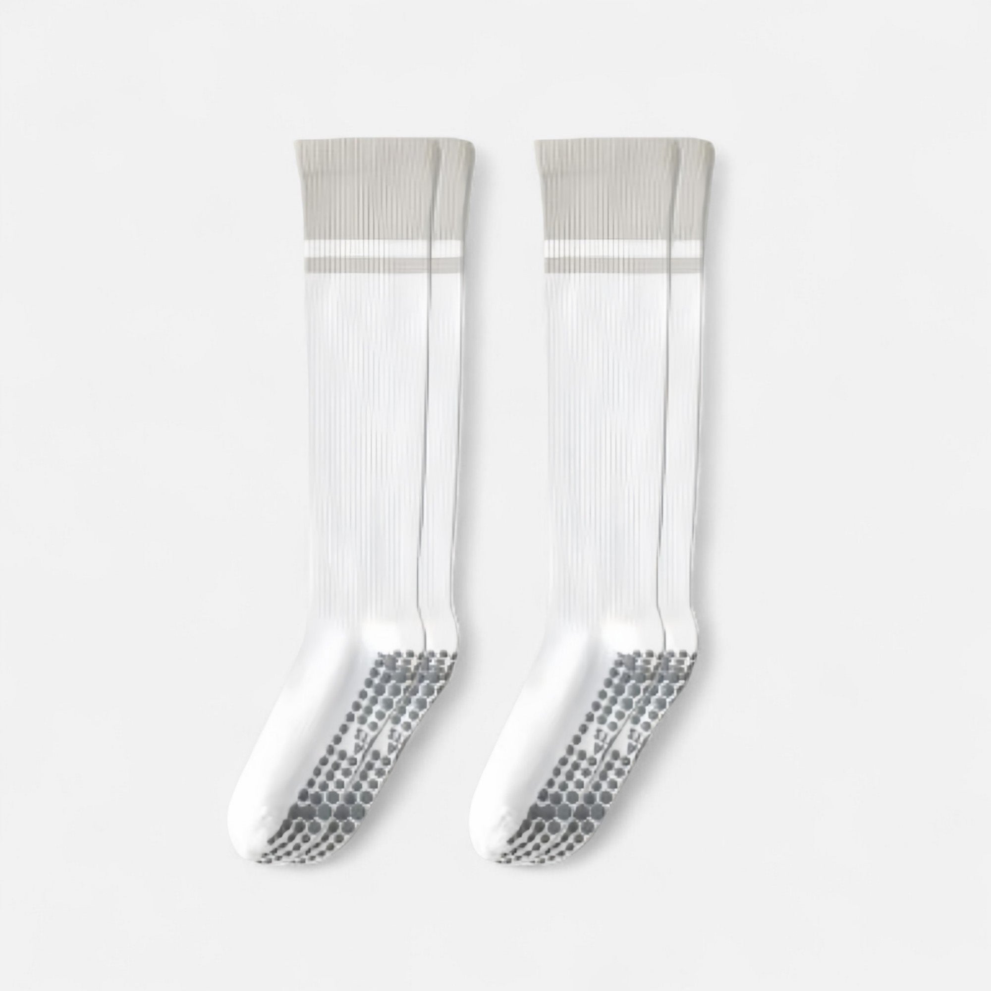 Anna-Kaci Women's 2-Pack Knee High Grip Socks with Ribbed Texture and Anti-Slip Soles for Studio Workouts