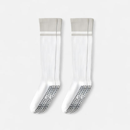 Anna-Kaci Women's 2-Pack Knee High Grip Socks with Ribbed Texture and Anti-Slip Soles for Studio Workouts