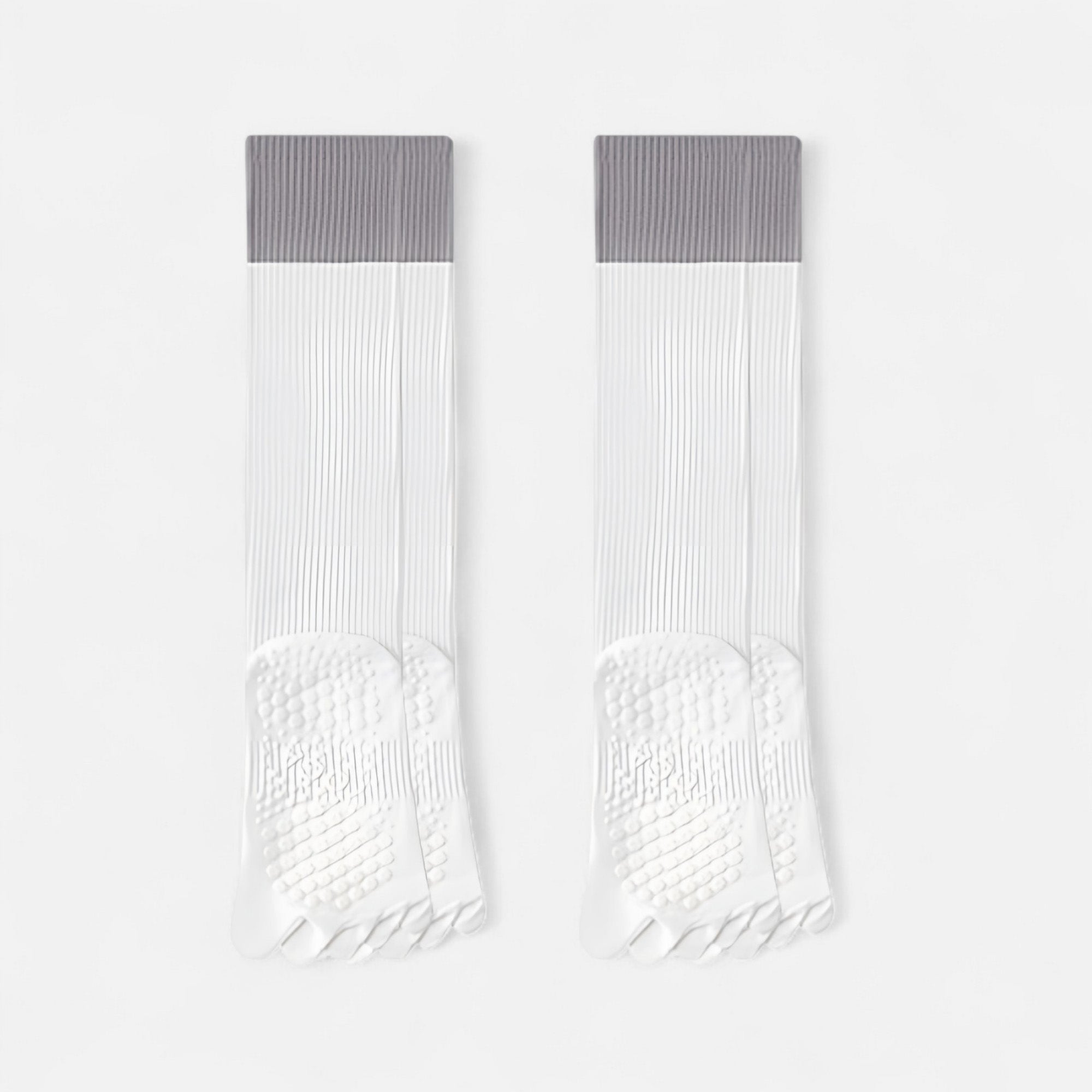 Anna-Kaci Women's 2-Pack Knee High Grip Toe Socks with Ribbed Fabric and Non-Slip Soles for Yoga and Studio Workouts