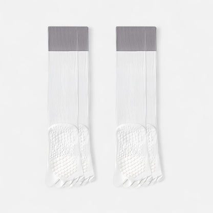 Anna-Kaci Women's 2-Pack Knee High Grip Toe Socks with Ribbed Fabric and Non-Slip Soles for Yoga and Studio Workouts