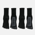 Anna-Kaci Women's 2-Pack Grip Toe Socks with Non-Slip Soles and Ribbed Knit in Neutral Tones for Yoga and Studio Classes
