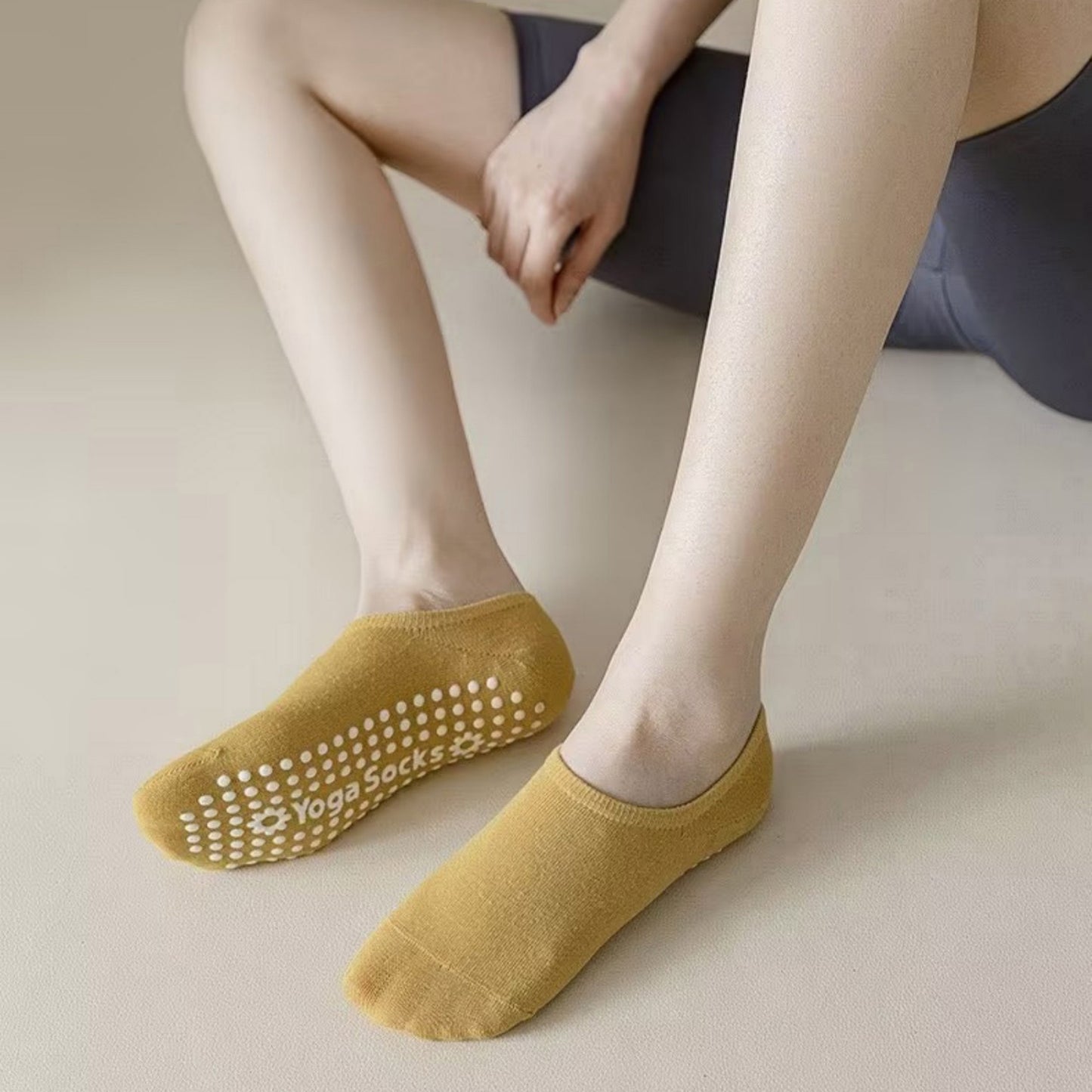 Anna-Kaci Women's 3-Pack Ballet Cut Grip Socks with Non-Slip Flower Sole Design for Pilates and Indoor Movement