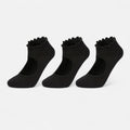 Anna-Kaci Women's 3-Pack Non-Slip Ballet Cut Ankle Socks with Ruffled Trim and Grip Soles for Yoga or Daily Wear