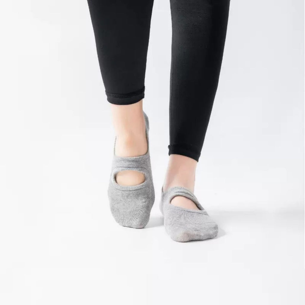 Anna-Kaci Women's 3-Pack Mary Jane Style Low Cut Non-Slip Grip Socks for Pilates Yoga and Everyday Comfort