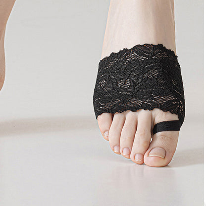 Anna-Kaci 5 Pairs Women's Floral Lace No Show Socks Low Cut Stretch Liner with Elegant Scalloped Trim Invisible Design for Flats and Loafers