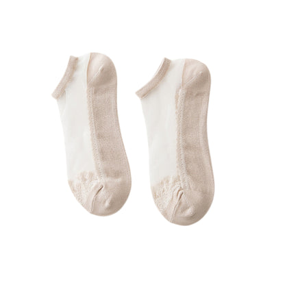 Anna-Kaci 6 Pairs Women's Sheer Mesh Ankle Socks with Soft Knit Sole and Delicate Lace Trim Lightweight Breathable Low-Cut Design