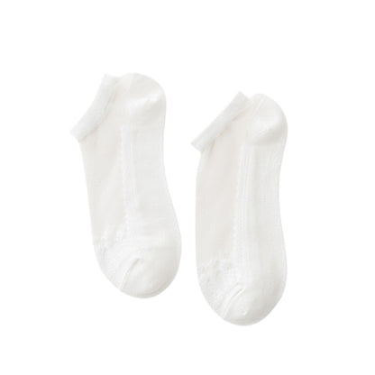 Anna-Kaci 6 Pairs Women's Sheer Mesh Ankle Socks with Soft Knit Sole and Delicate Lace Trim Lightweight Breathable Low-Cut Design