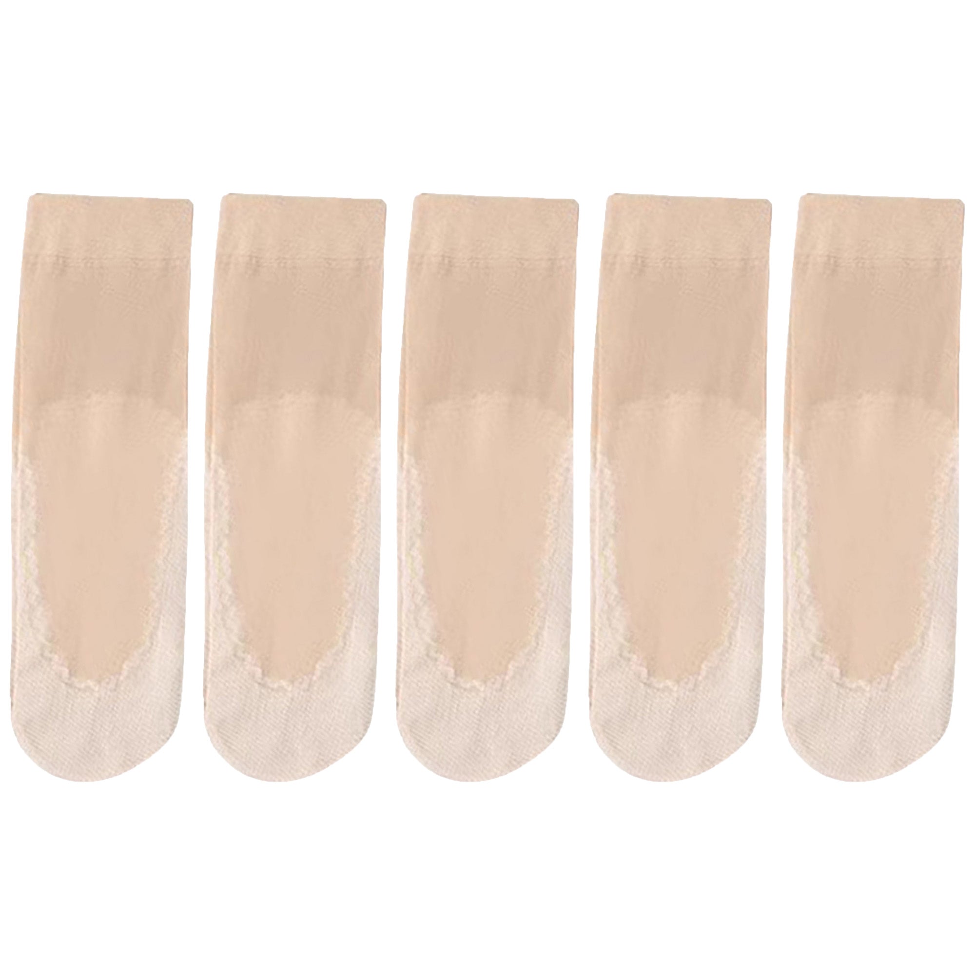 Anna-Kaci Women's 5-Pack Sheer No Show Liner Socks with Non-Slip Heel Grip Lightweight Invisible Design
