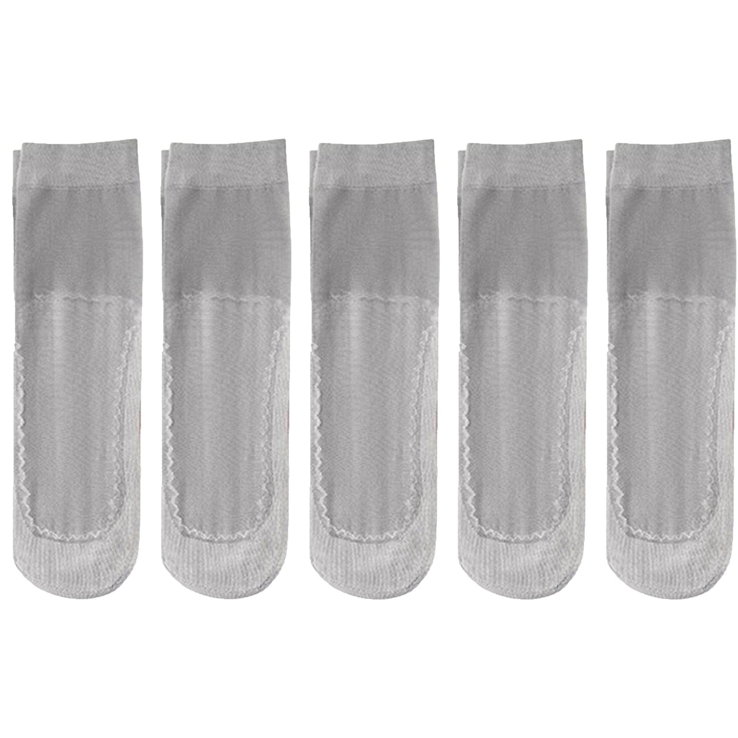 Anna-Kaci Women's 5-Pack Sheer No Show Liner Socks with Non-Slip Heel Grip Lightweight Invisible Design