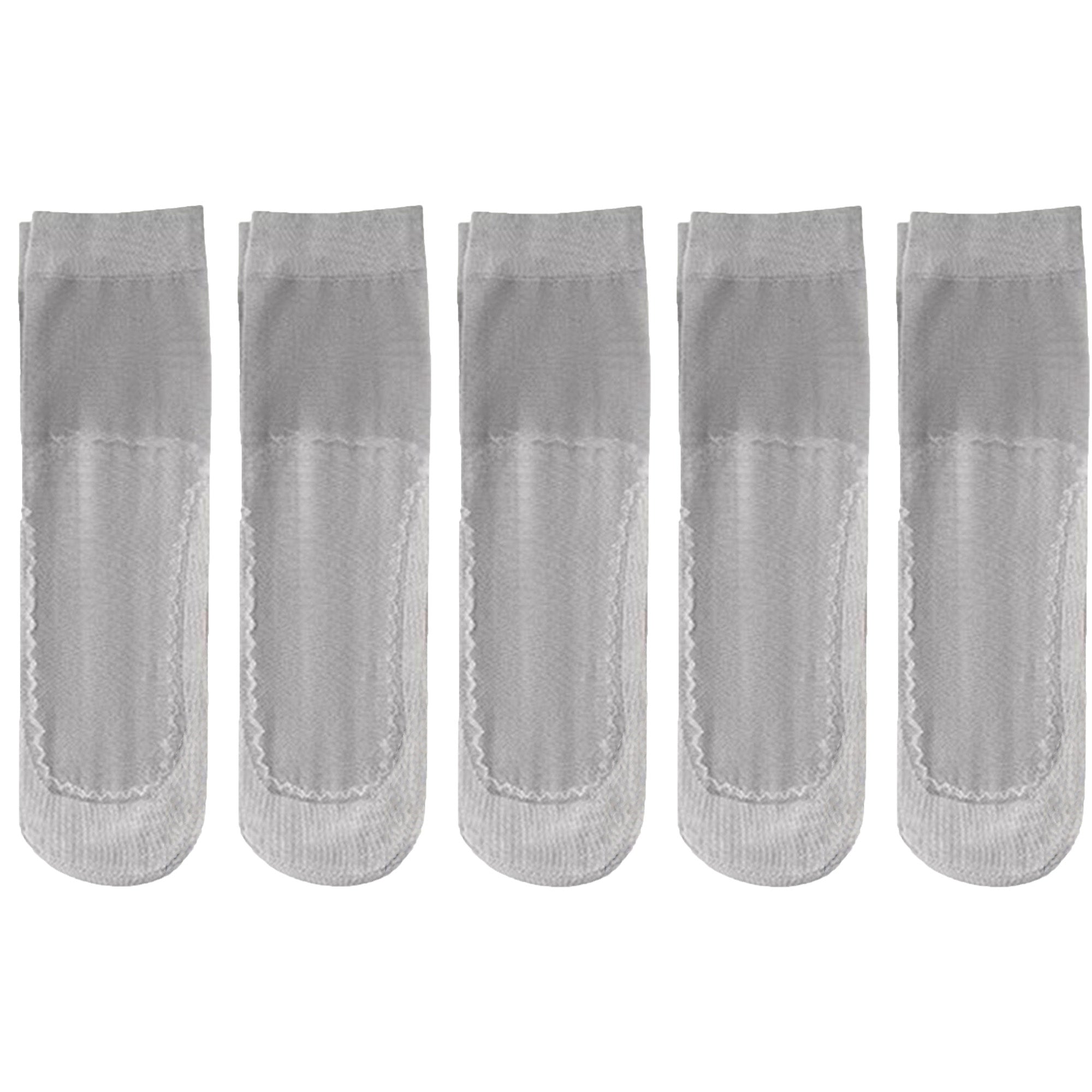 Anna-Kaci Women's 5-Pack Sheer No Show Liner Socks with Non-Slip Heel Grip Lightweight Invisible Design
