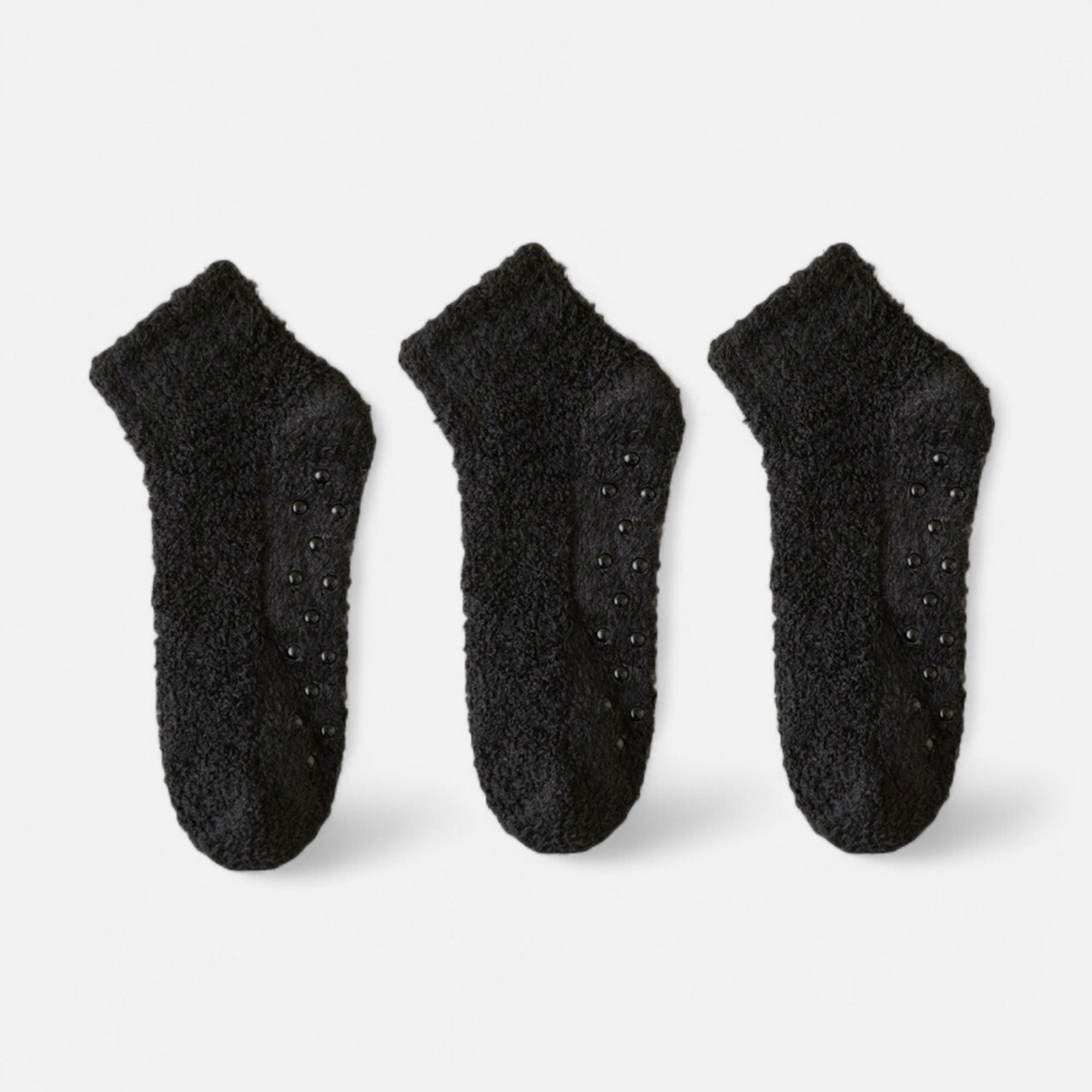 Anna-Kaci Women's 3-Pack Non-Slip Plush Fuzzy Ankle Socks with Grips and Soft Cozy Texture