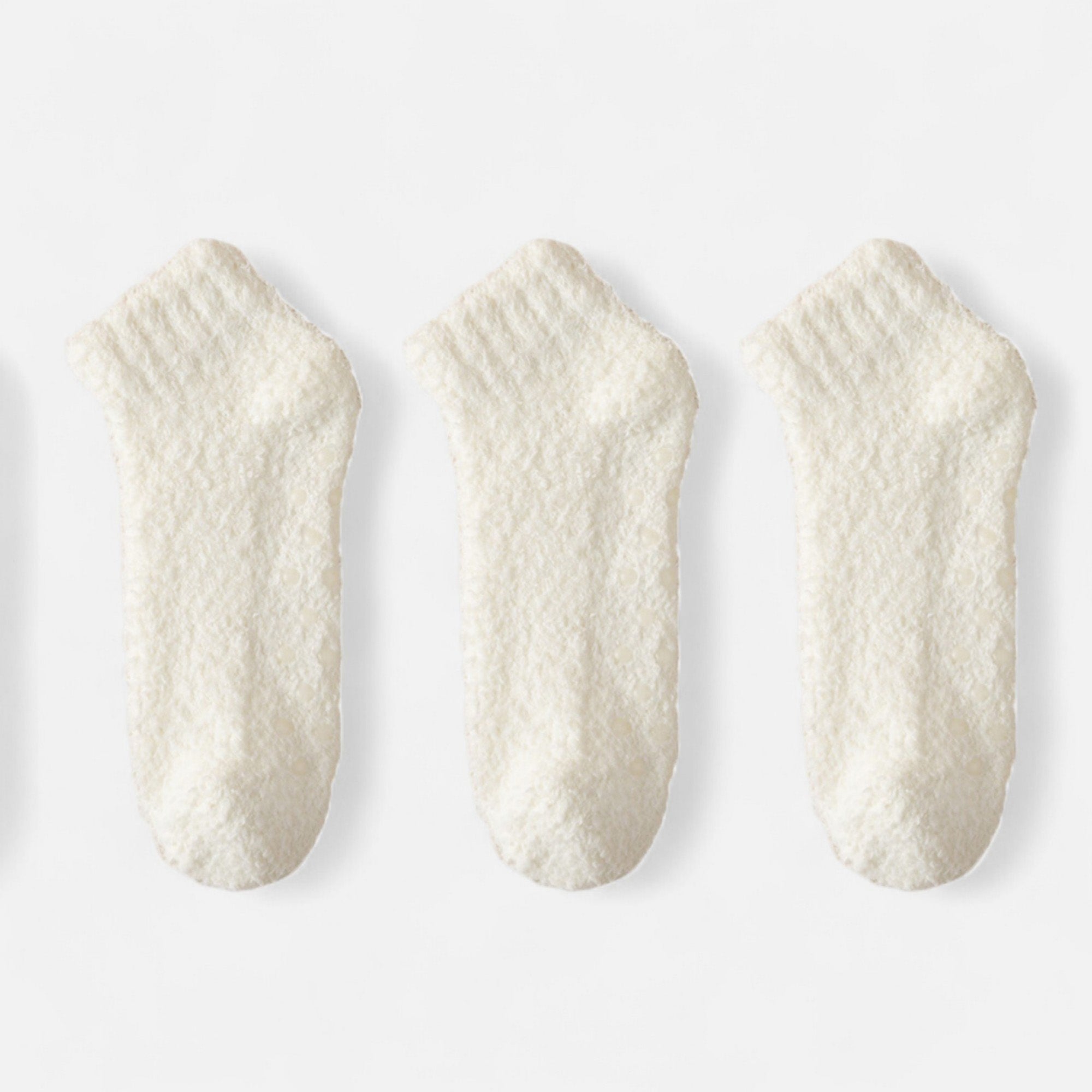 Anna-Kaci Women's 3-Pack Non-Slip Plush Fuzzy Ankle Socks with Grips and Soft Cozy Texture