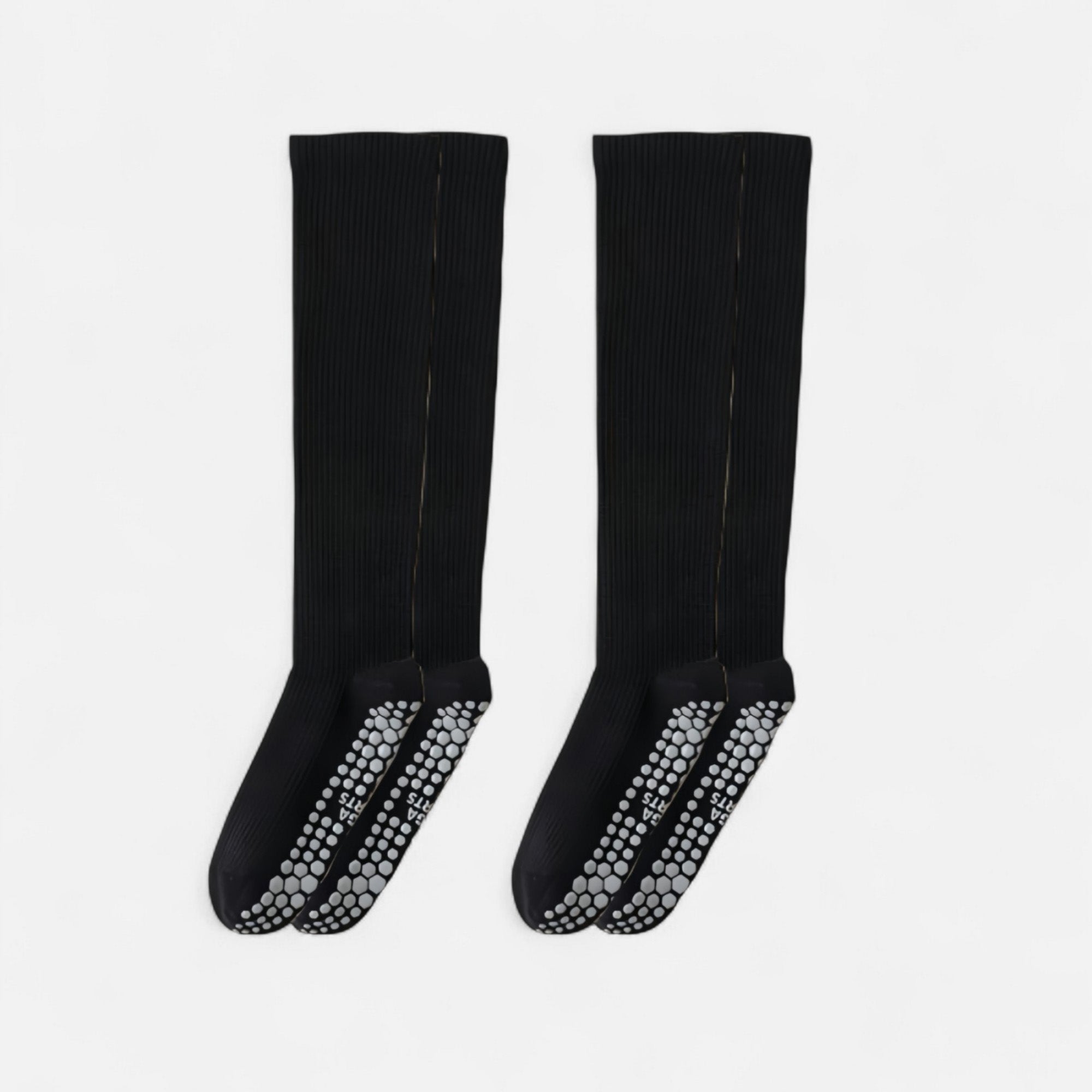 Anna-Kaci Women's 2-Pack Long Ribbed Non-Slip Socks with Grip Soles for Indoor Comfort and Support