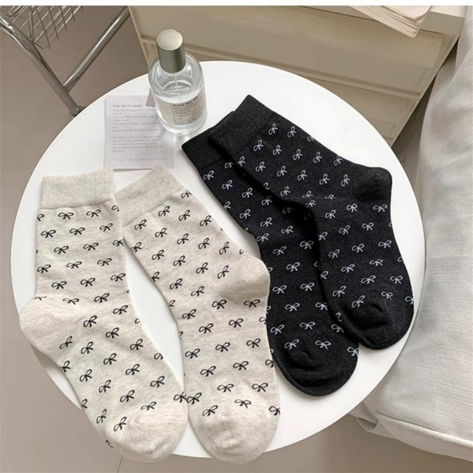 Anna-Kaci Women's 3-Pack Crew Socks with Allover Print Design Soft Stretch Knit for Everyday Comfort