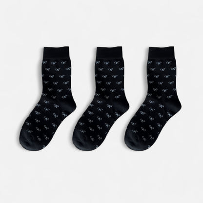 Anna-Kaci Women's 3-Pack Crew Socks with Allover Print Design Soft Stretch Knit for Everyday Comfort